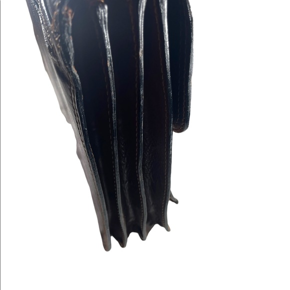 Vintage THE TREND Italian Italy honey Leather briefcase multi pocket distressed - Picture 6 of 11